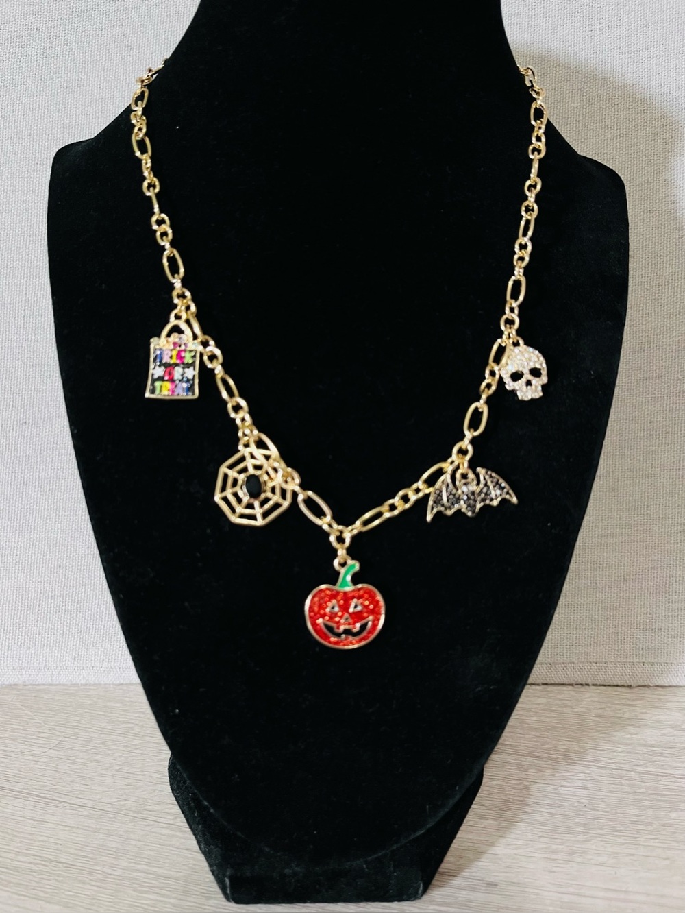 BaubleBar Gold Halloween Charm Necklace NWT